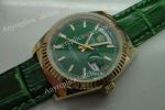 Rose Gold Green Face Rolex Replica Day Date Watch 36mm